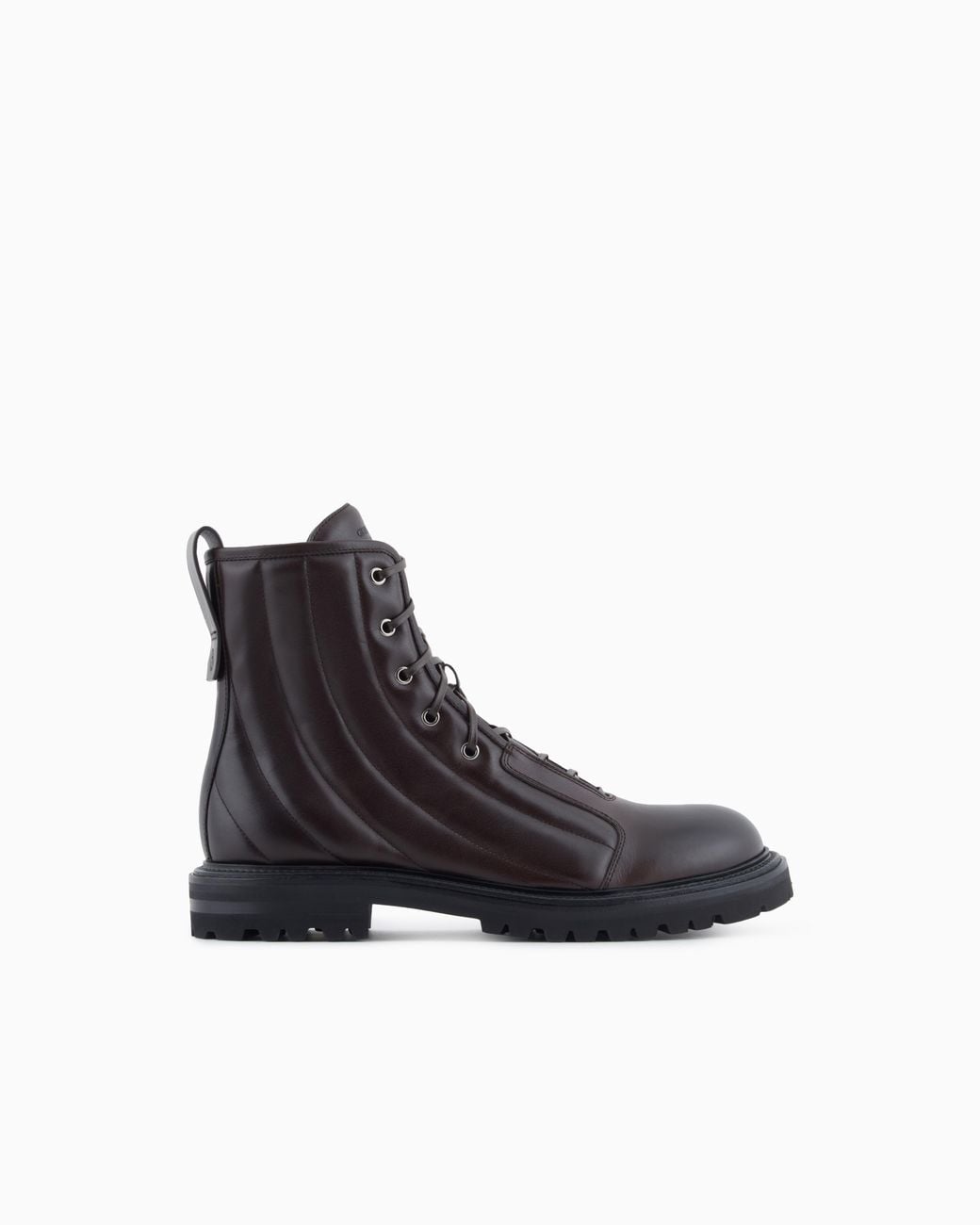 Giorgio Armani Black Nappa Calfskin Combat Boots for men