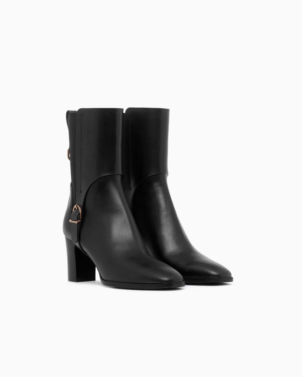 Giorgio Armani Black Boot With Rubber Details And Leather Sole