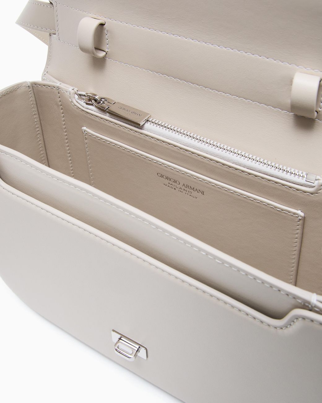 Giorgio Armani White X 10 Corso Como Medium Leather Shoulder Bag