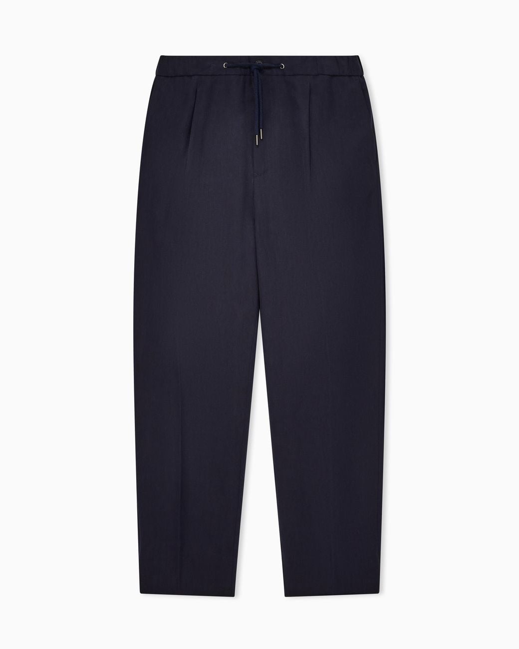 Giorgio Armani Blue Linen Trousers With A Single Pleat And Drawstring for men