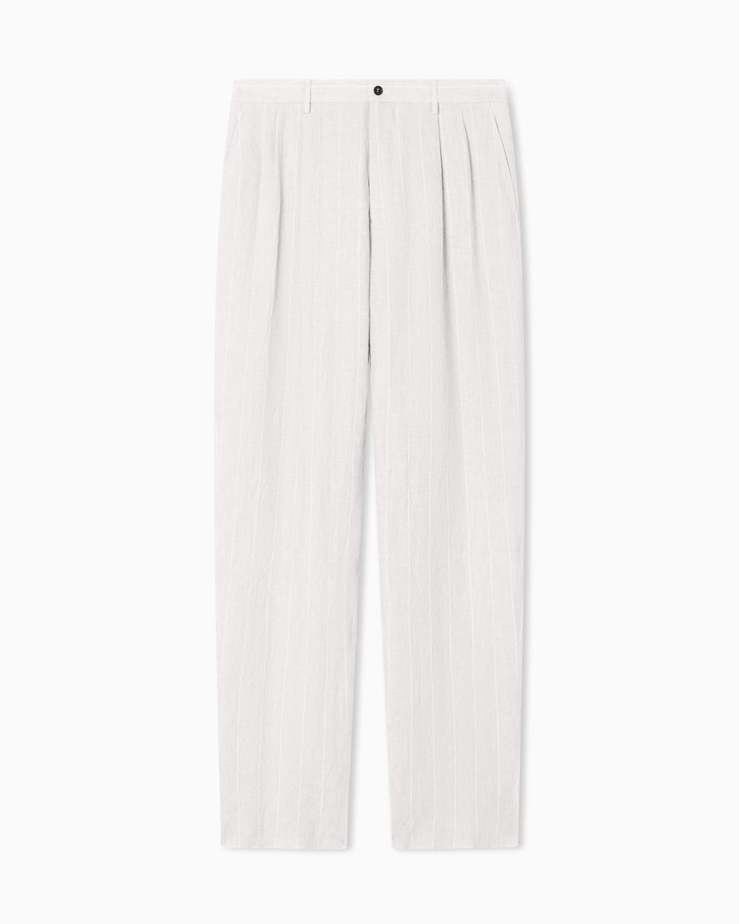 Giorgio Armani White Double-Pleat Linen Trousers for men
