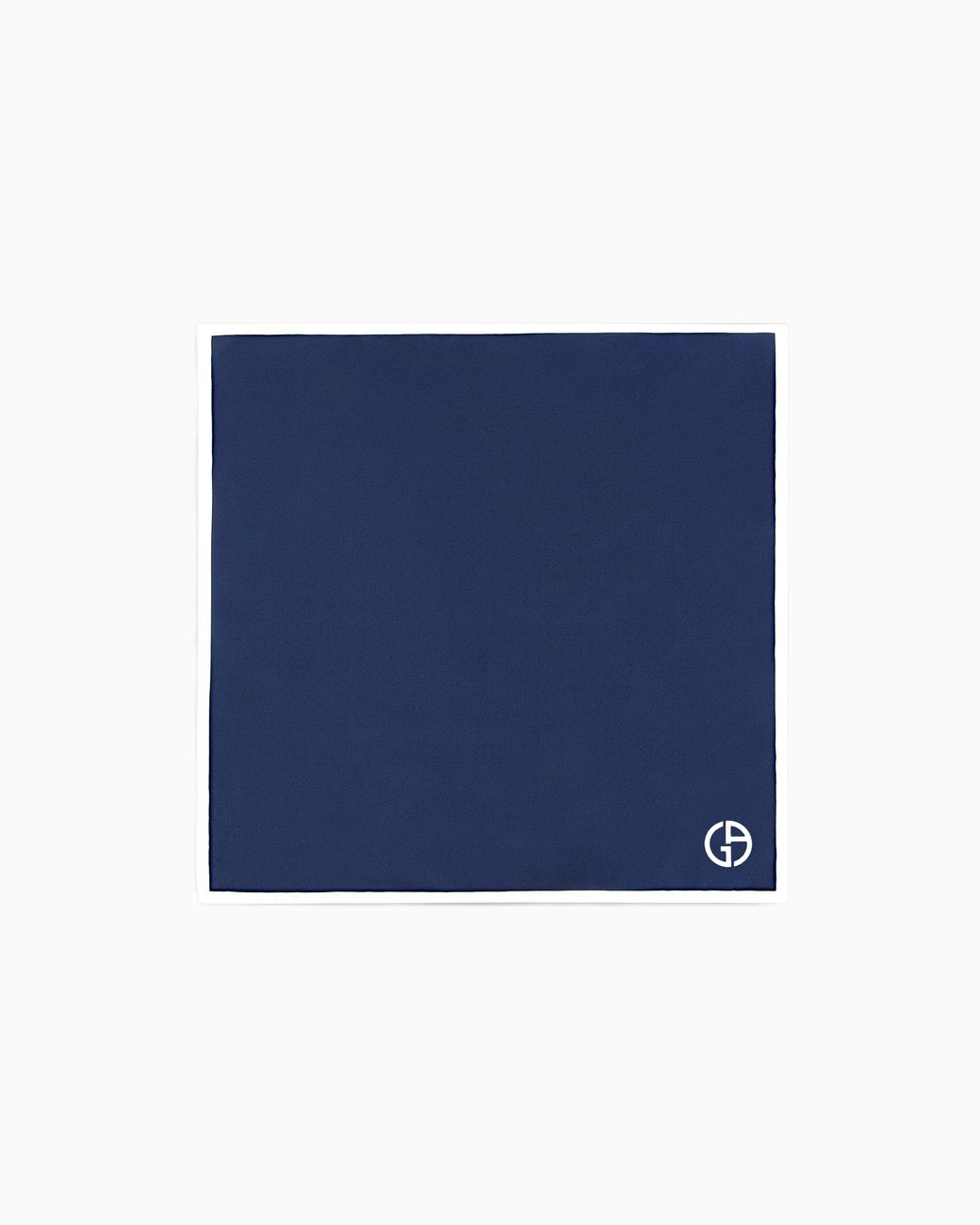 Giorgio Armani Blue Silk Pocket Square With Logo for men