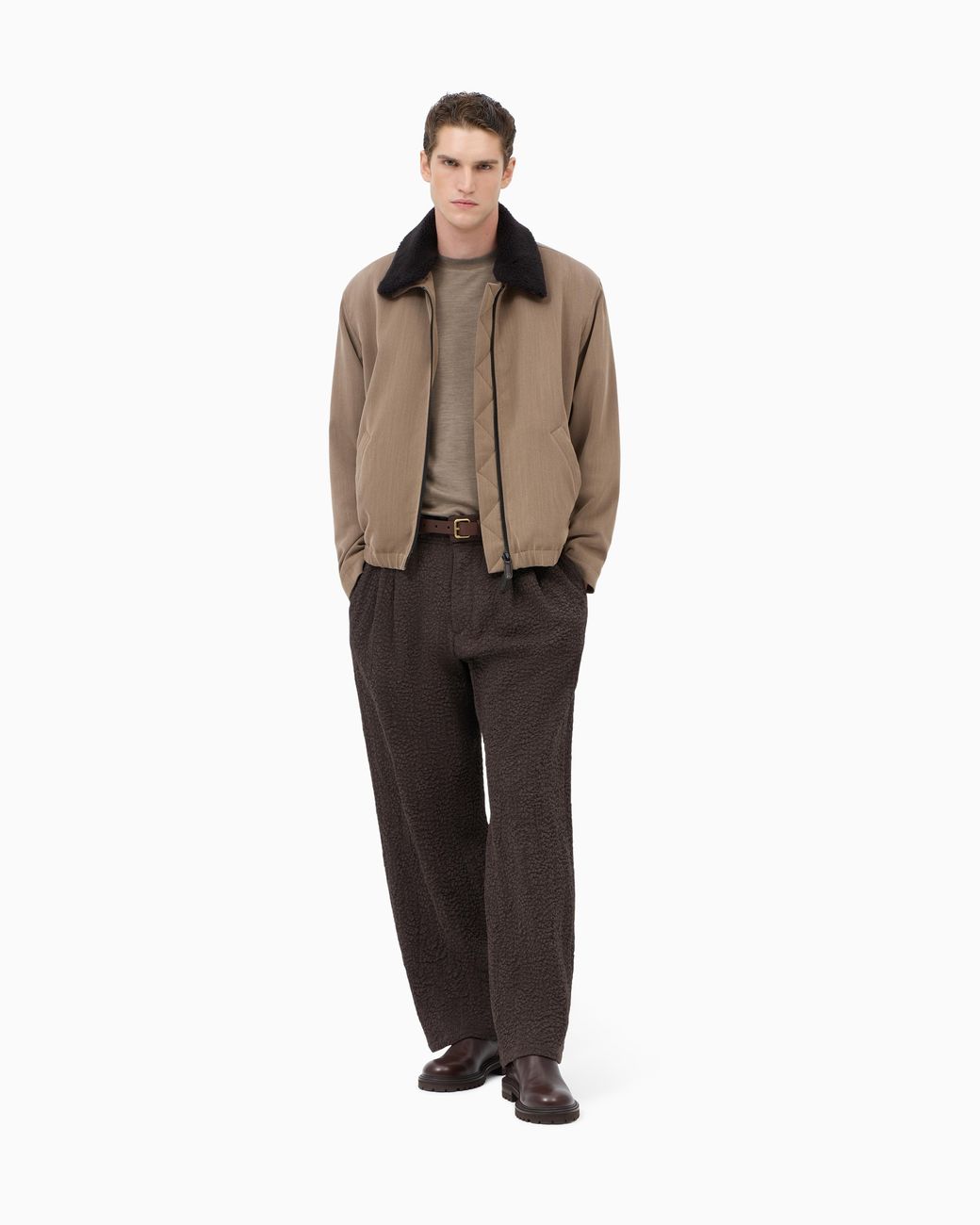 Giorgio Armani Brown Blouson Jacket Regular Fit for men