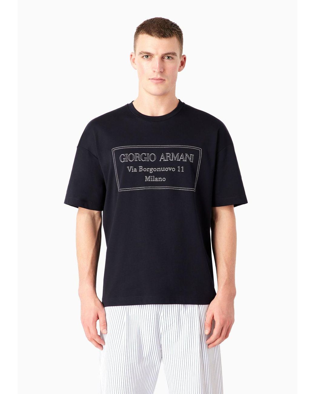 T shirt En Coton Surdimensionn Avec Logo Armani Sustainability
