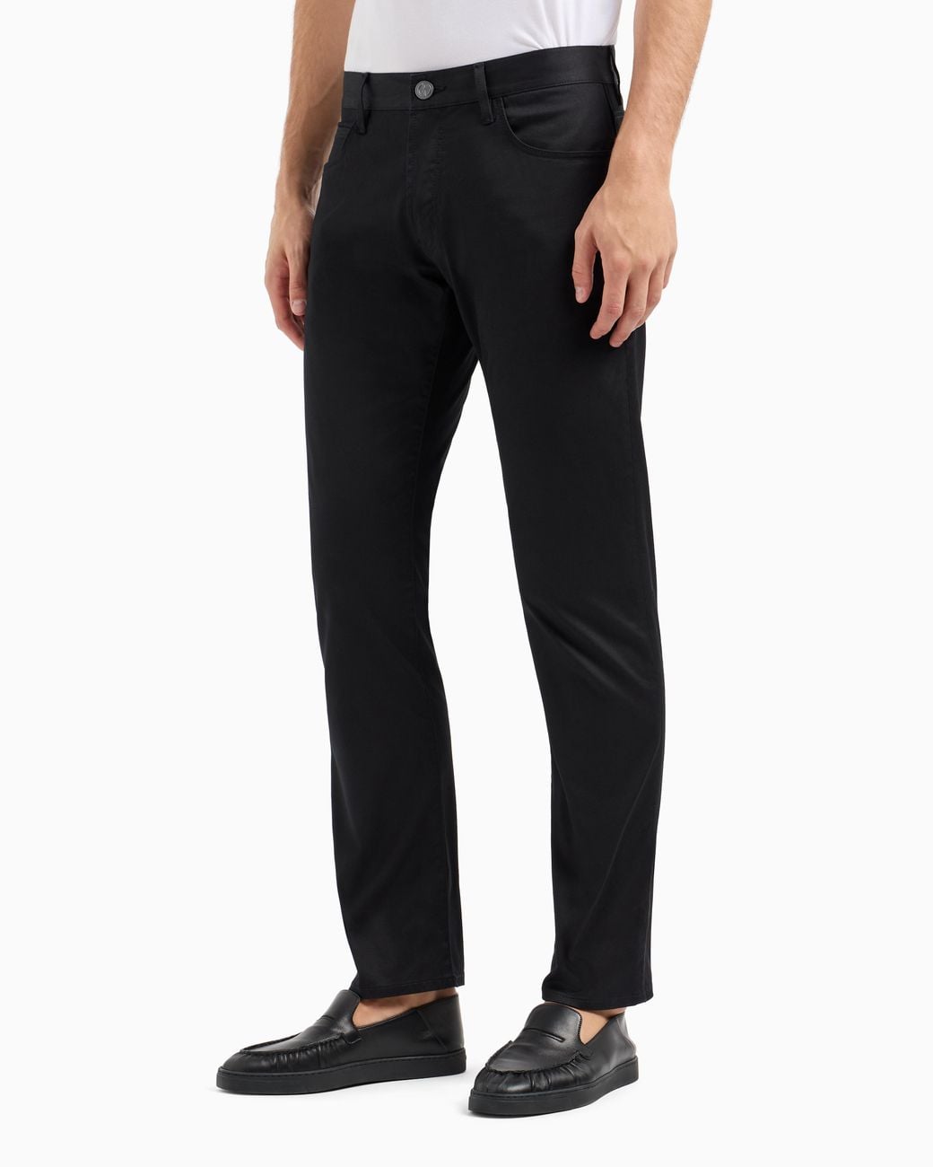 Giorgio Armani Black Regular-Fit, Five-Pocket Trousers for men