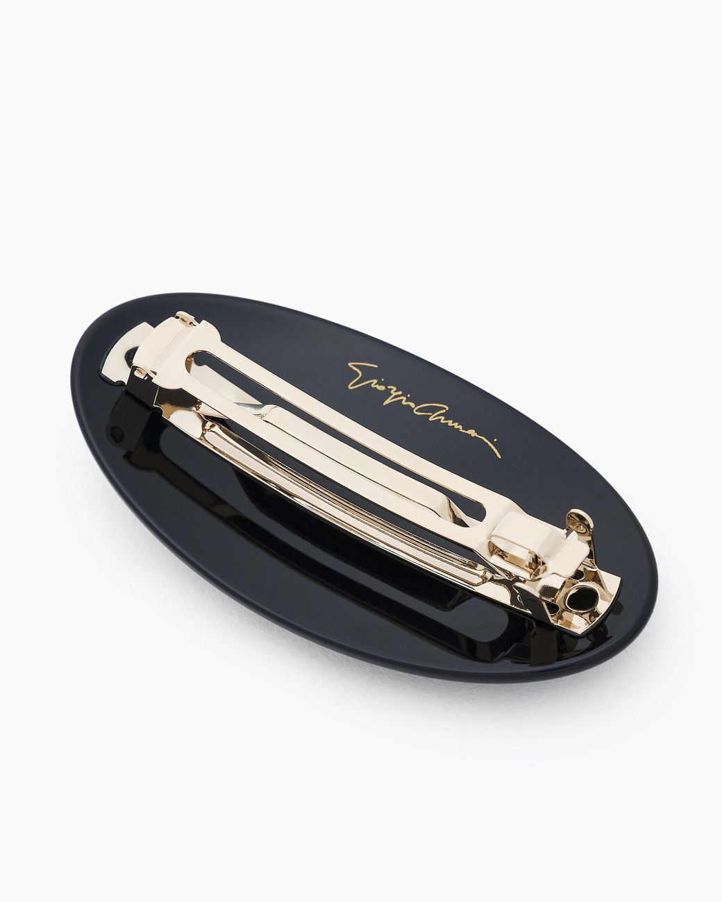 Giorgio Armani Blue Hair Clip With Crystal Logo