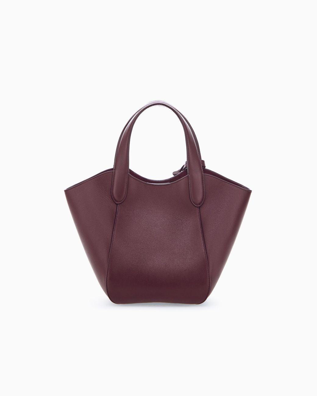 Giorgio Armani Blue Leather Handbag With A Geometric Base And A Snap-Hook Clasp
