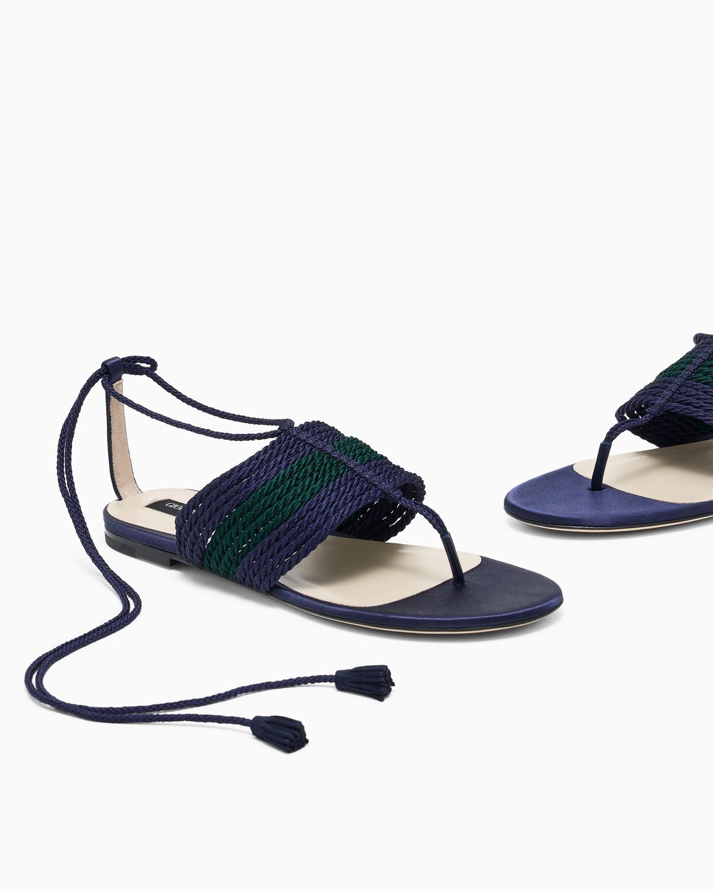 Giorgio Armani Blue Flat Thong Sandals