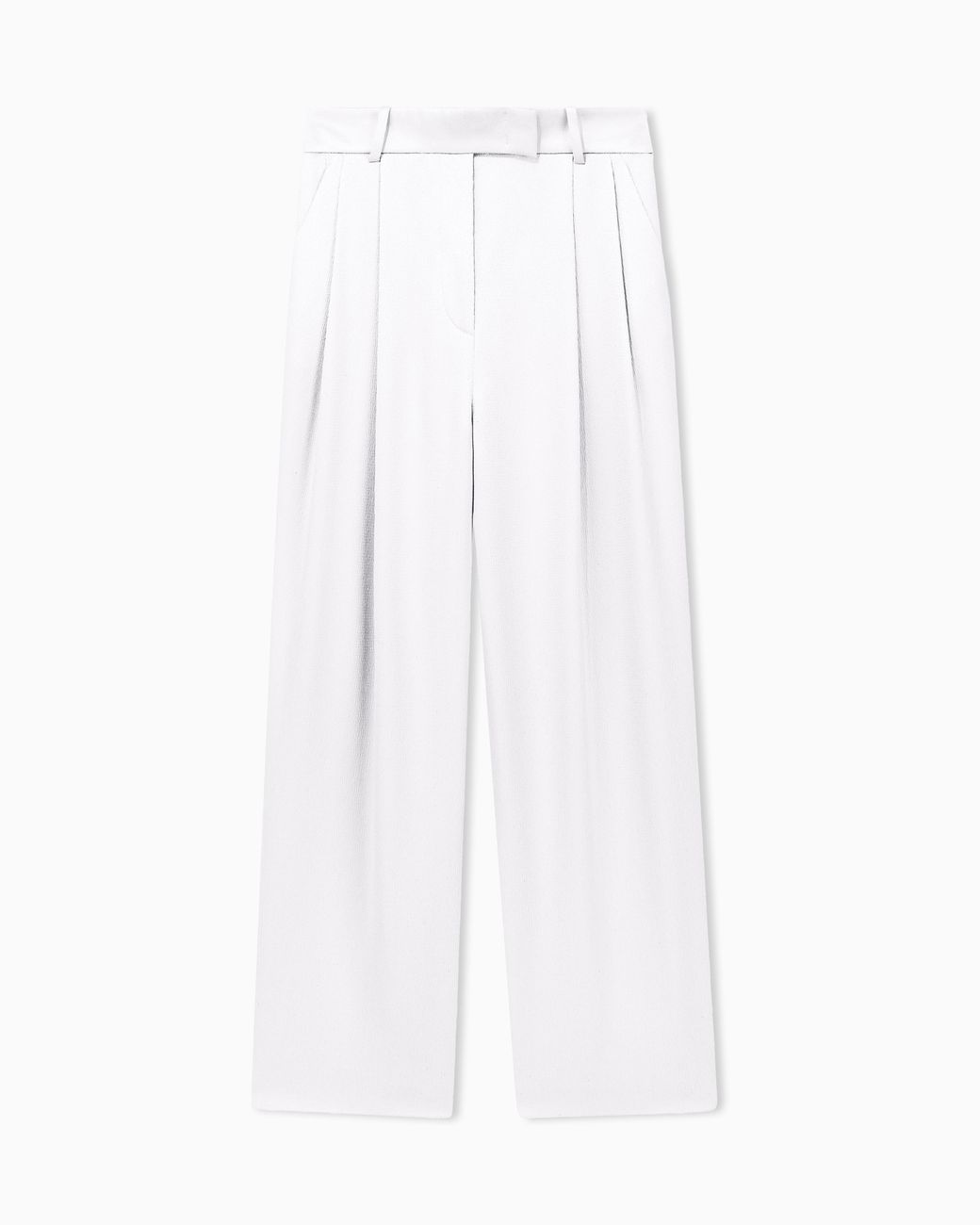 Giorgio Armani White Trouser Wide Leg With Two Pleats