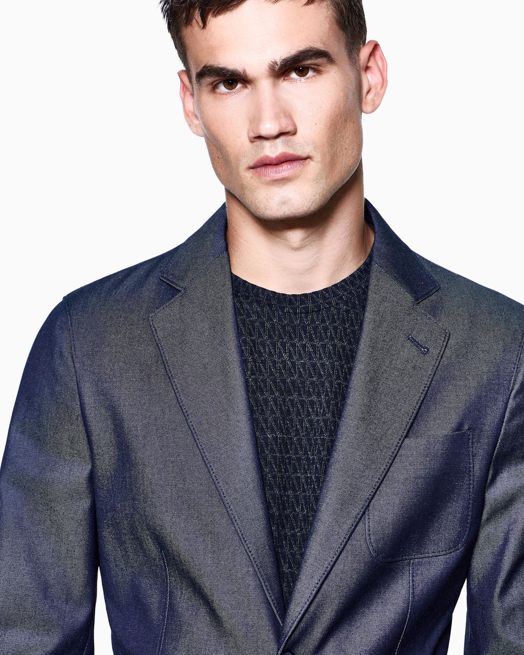 Giorgio Armani Blue Upton Line Single-Breasted Jacket for men