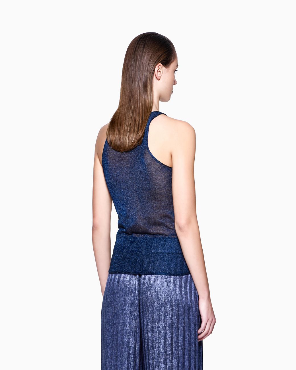 Giorgio Armani Blue Viscose Lurex Top