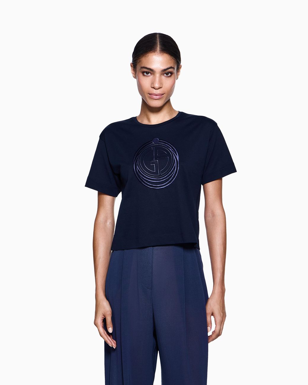 Giorgio Armani Blue Regular Fit T-Shirts