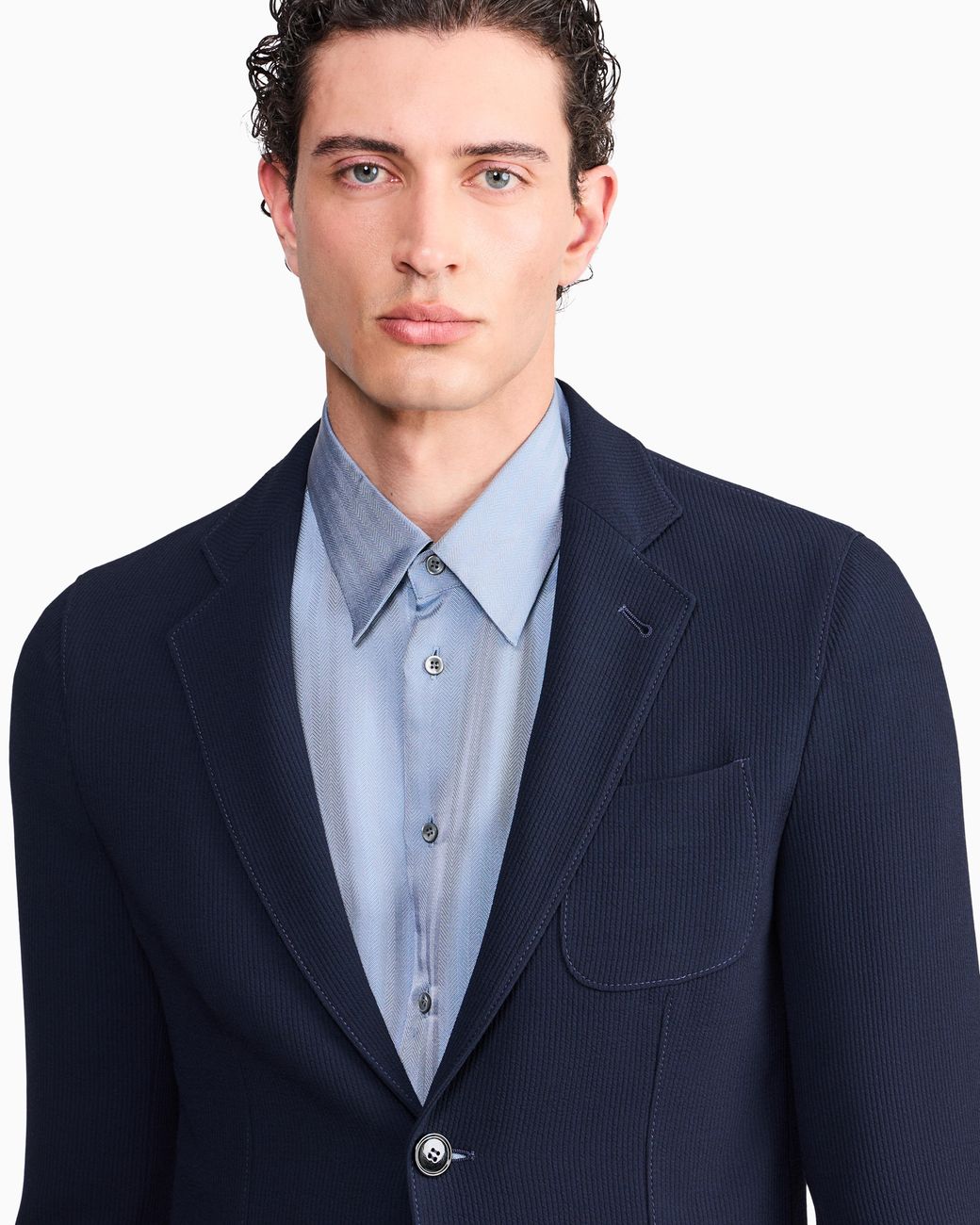 Giorgio Armani Blue Single-Breasted Blazer for men