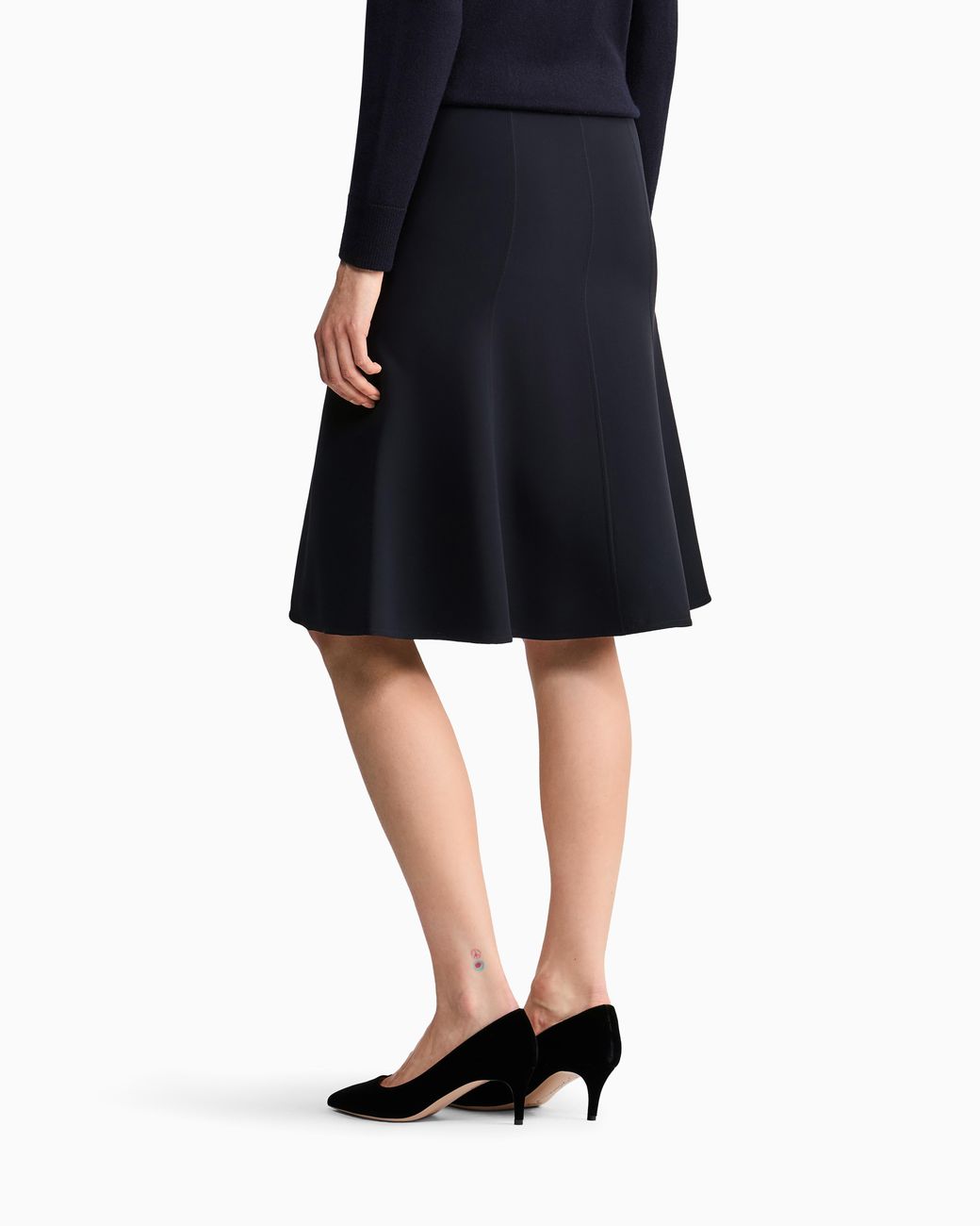 Giorgio Armani Black Silk Midi Skirt