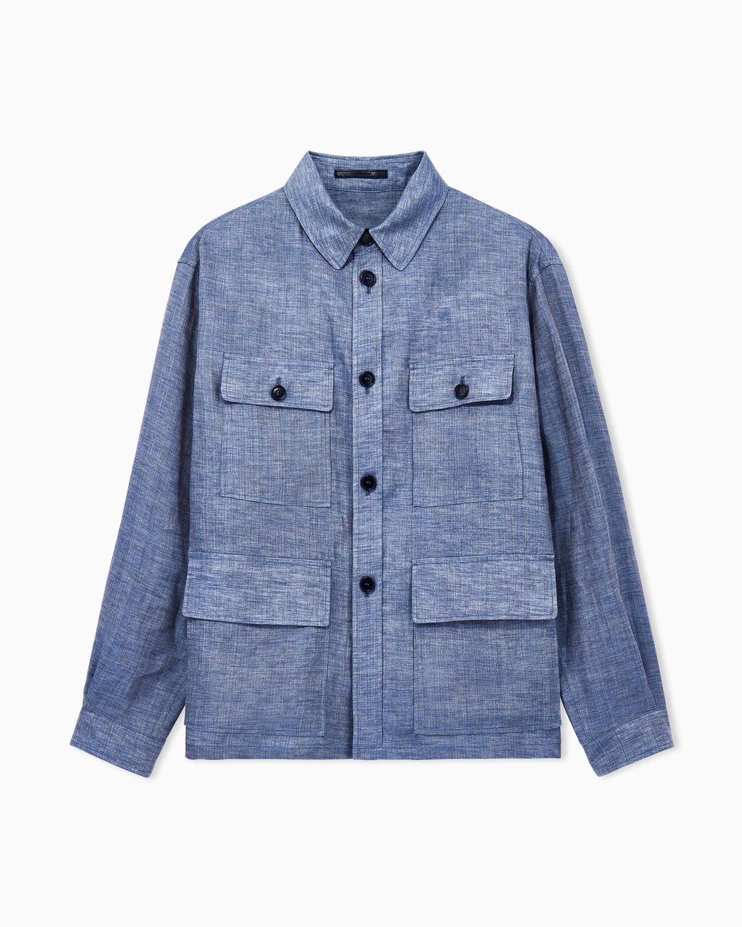 Giorgio Armani Blue Shirt Jacket With Oversized Fit for men
