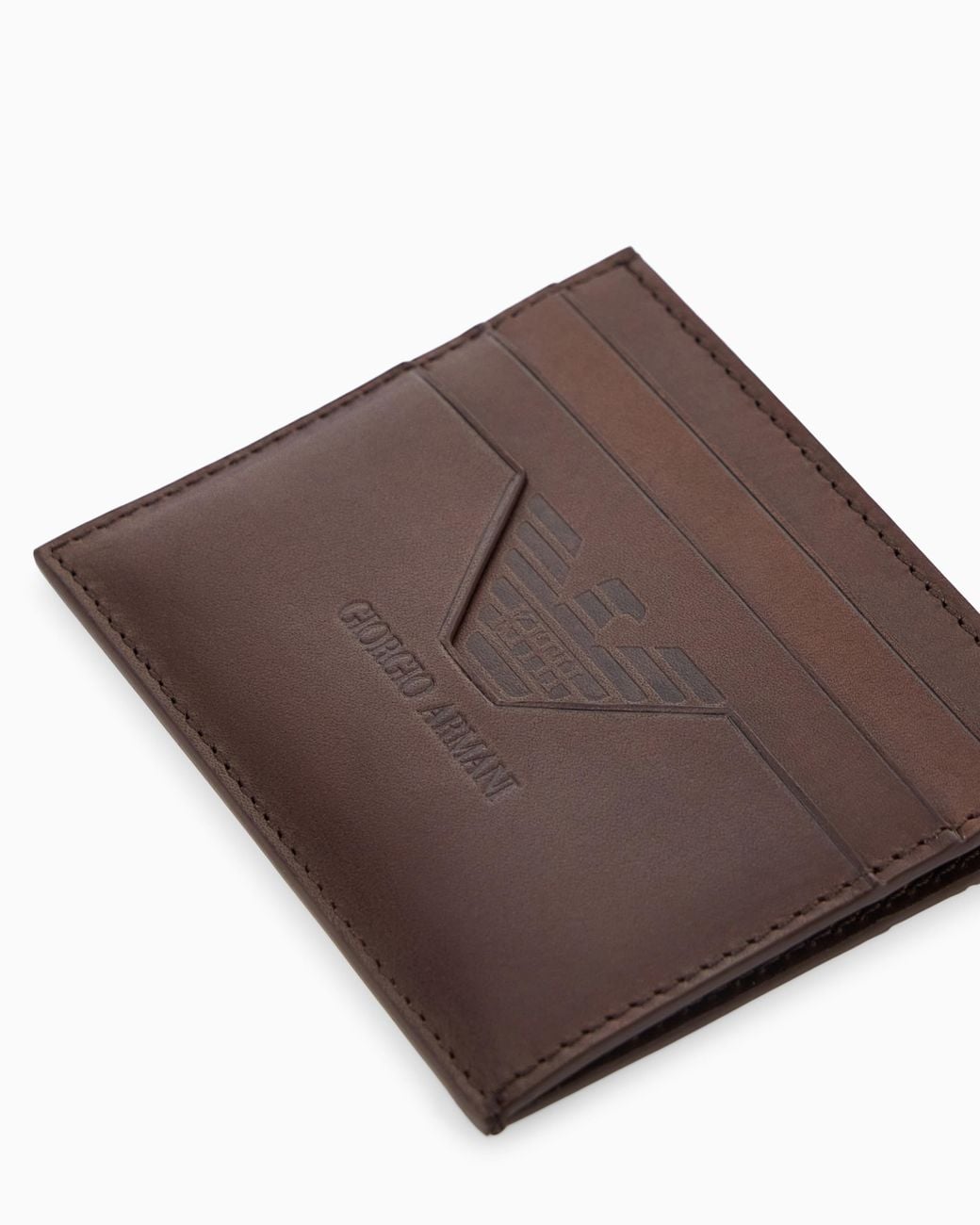 Giorgio Armani Brown X Kith Leather Card Holder for men