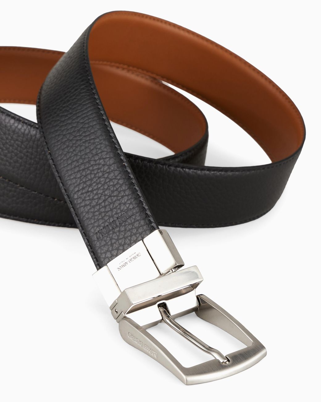 Giorgio Armani White Reversible Leather Belt for men