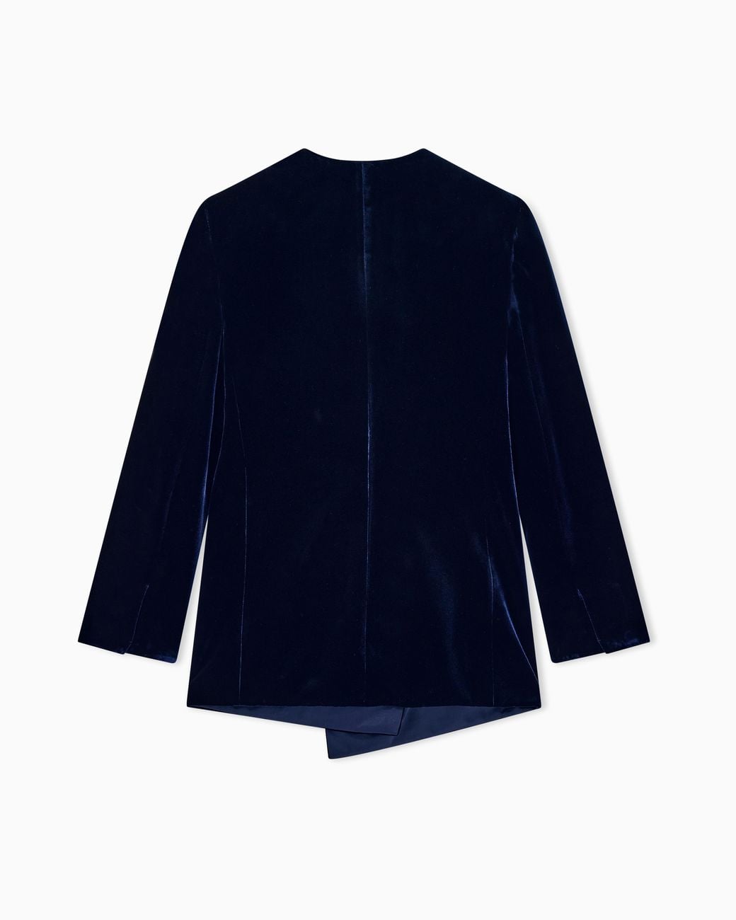 Giorgio Armani Blue Blazer Velvet With Asymmetrical Closure And Leather Tassels