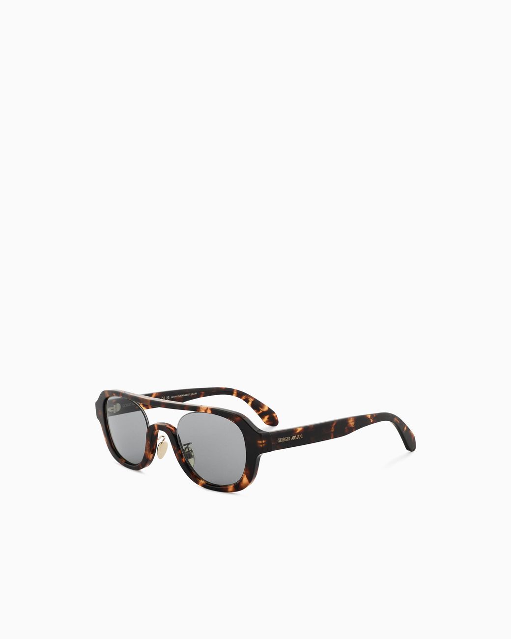 Giorgio Armani Green Irregular-Shaped Sunglasses for men