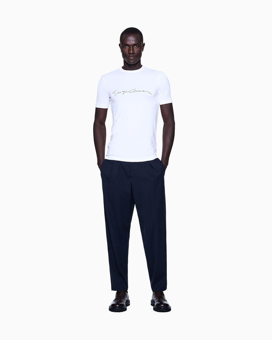 Giorgio Armani White Stretch T-Shirt for men