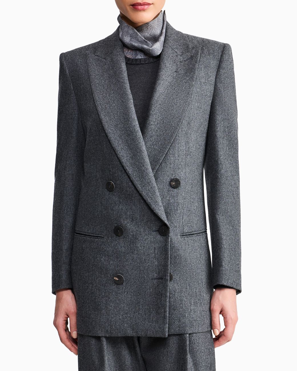 Giorgio Armani Gray Double-Breasted Jacket