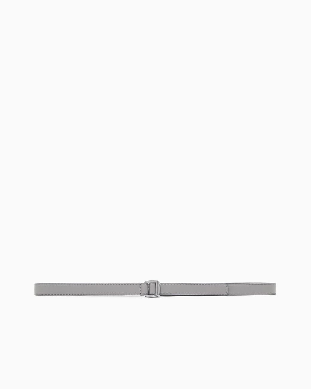 Giorgio Armani White Smooth Leather Belt With A Double Rectangular Metal Loop for men