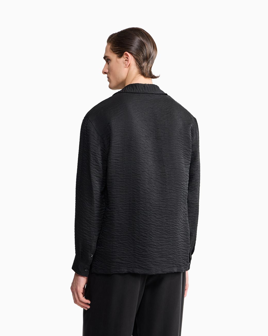 Giorgio Armani Black Jacquard Polo for men