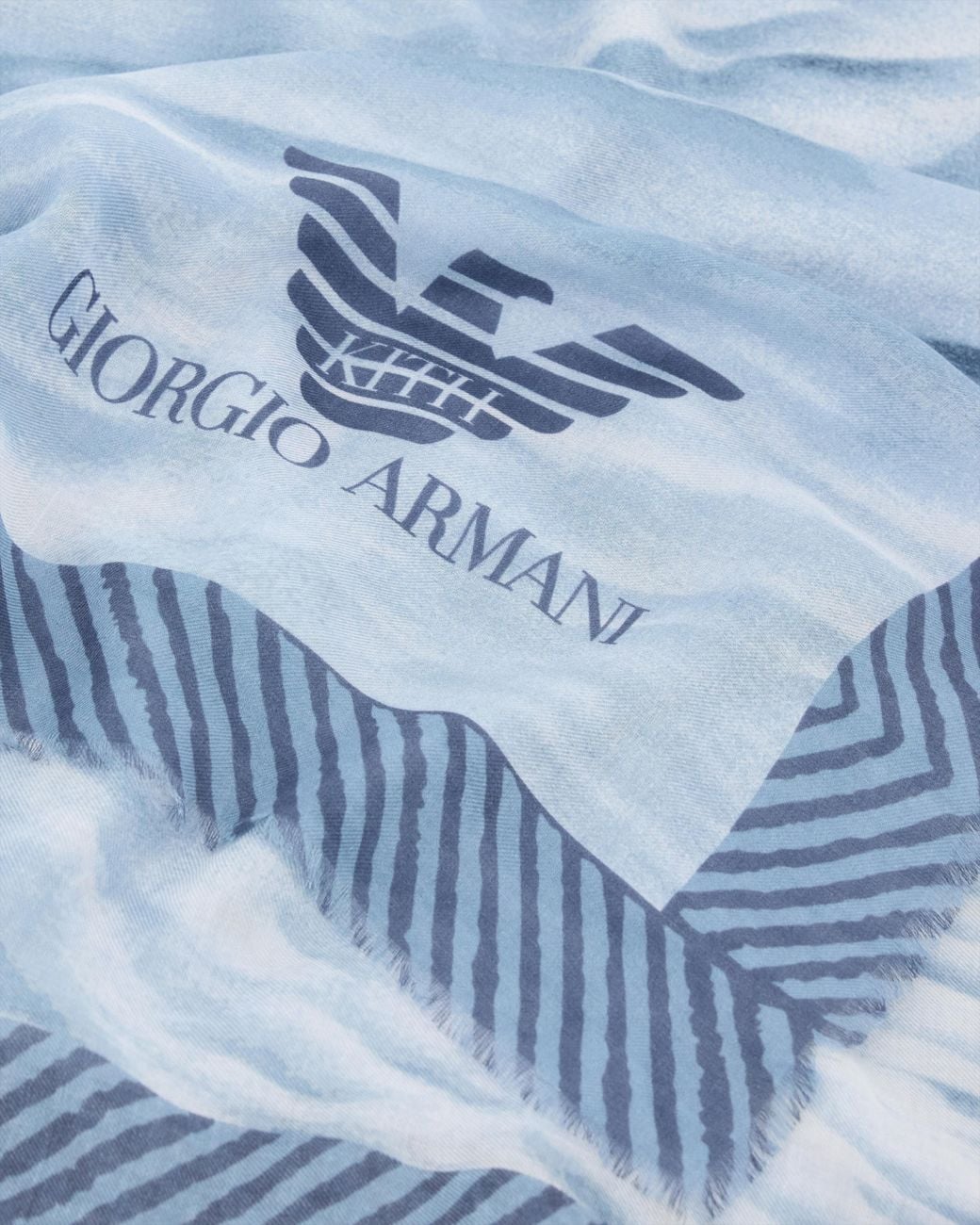Giorgio Armani Blue X Kith Modal And Cashmere Stole With Dune Print for men