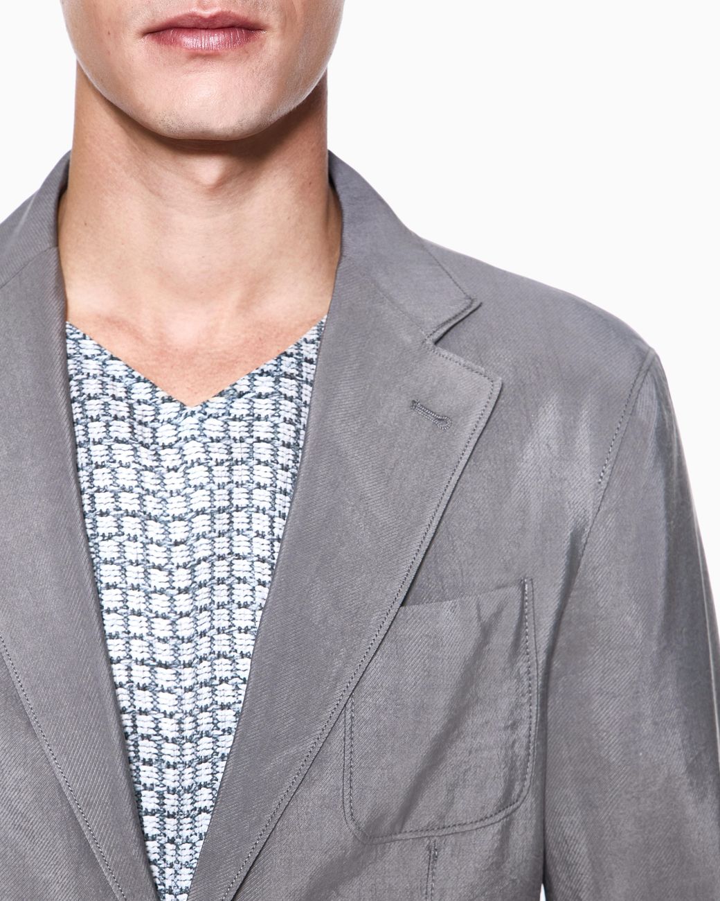 Giorgio Armani Gray Upton Single-Breasted Blazer for men