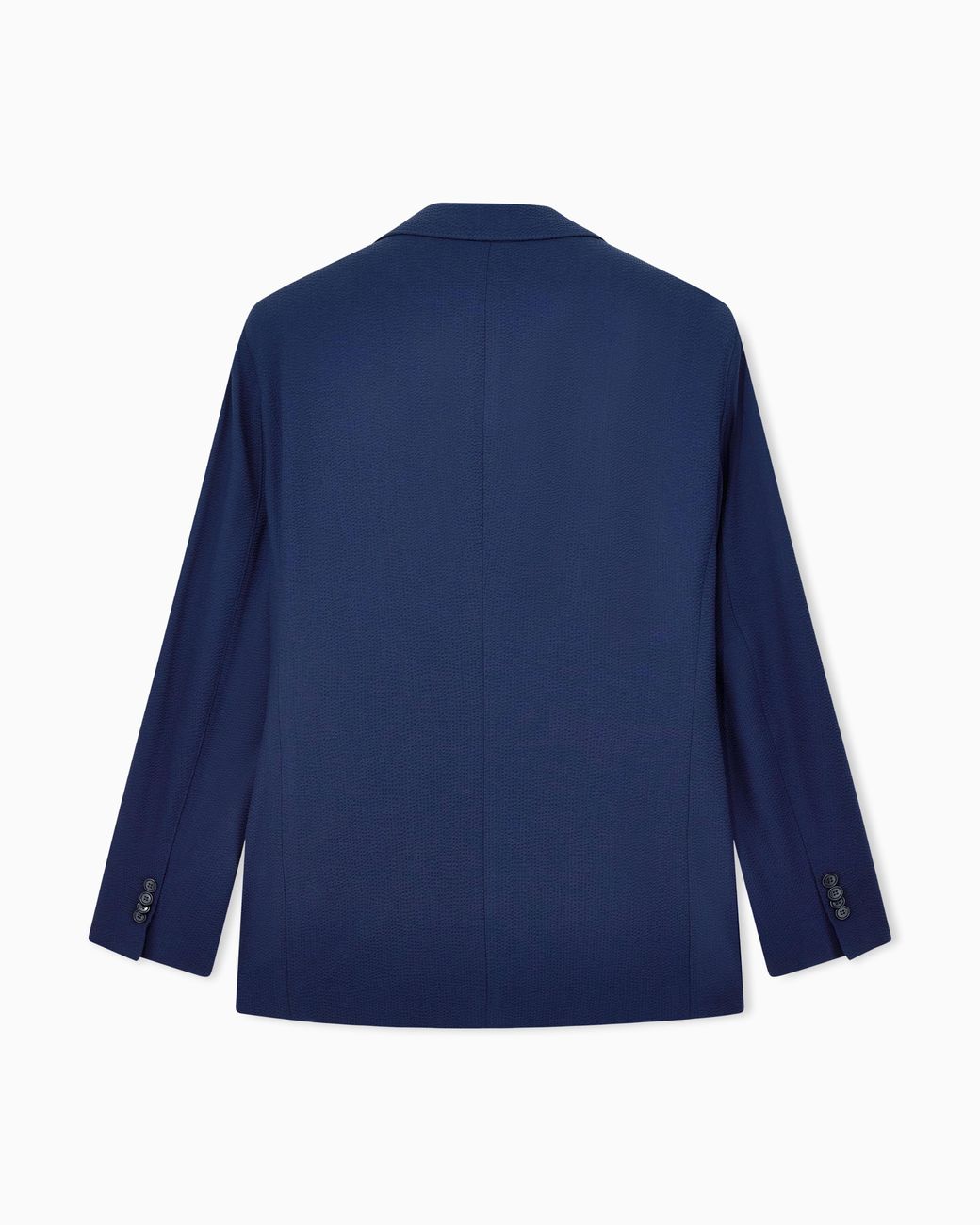 Giorgio Armani Blue Single-Breasted Virgin Wool Seersucker Jacket for men