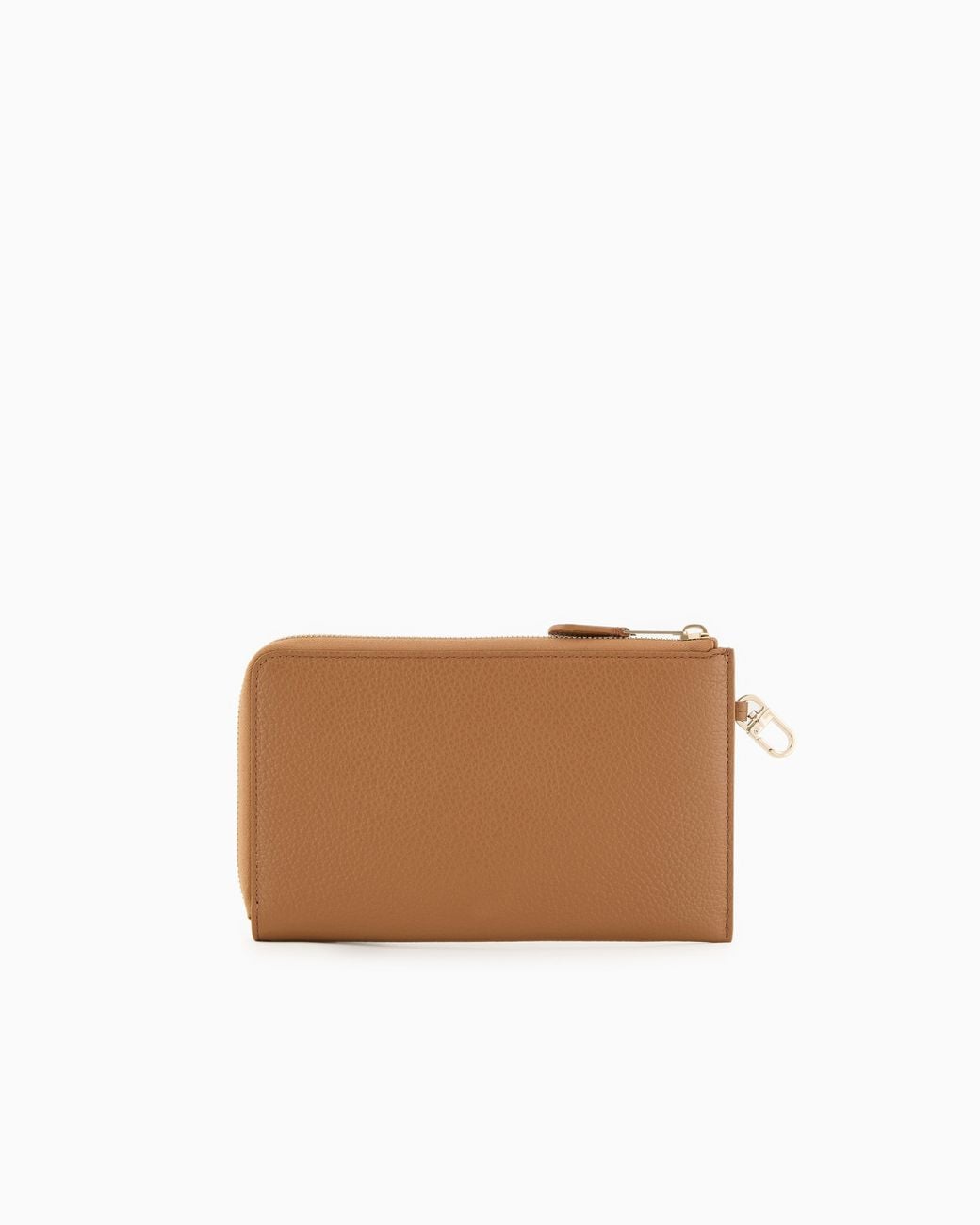 Giorgio Armani Brown Pebbled Leather Wallet With Wraparound Zip