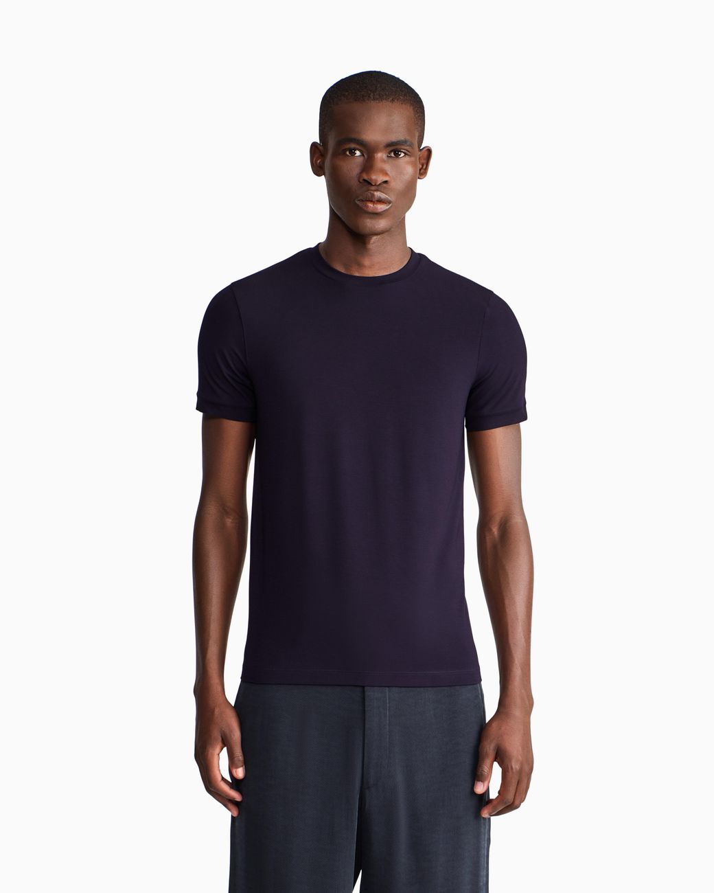 Giorgio Armani Blue Crew-Neck T-Shirt for men