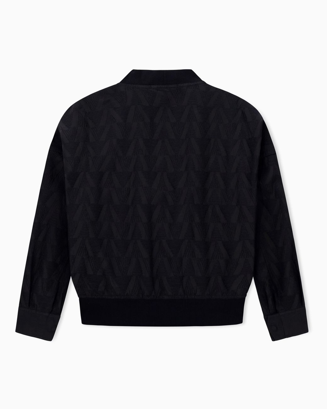 Giorgio Armani Blue Linen Blend Blouson With Chevron Embroidery for men
