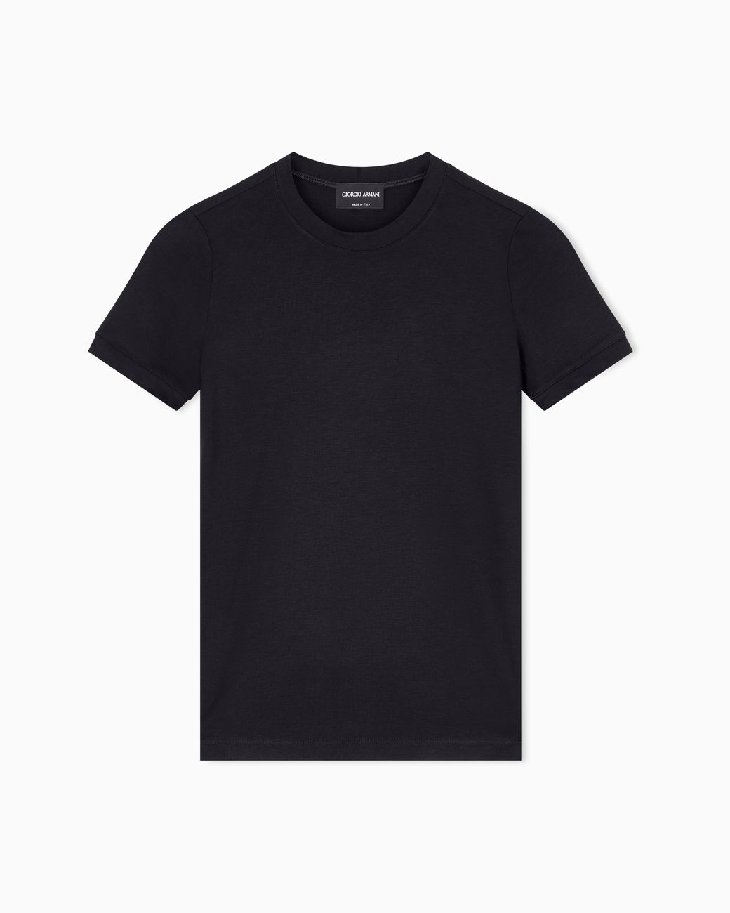 Giorgio Armani Black Jersey T-Shirt With A Crew Neck And Short Sleeves