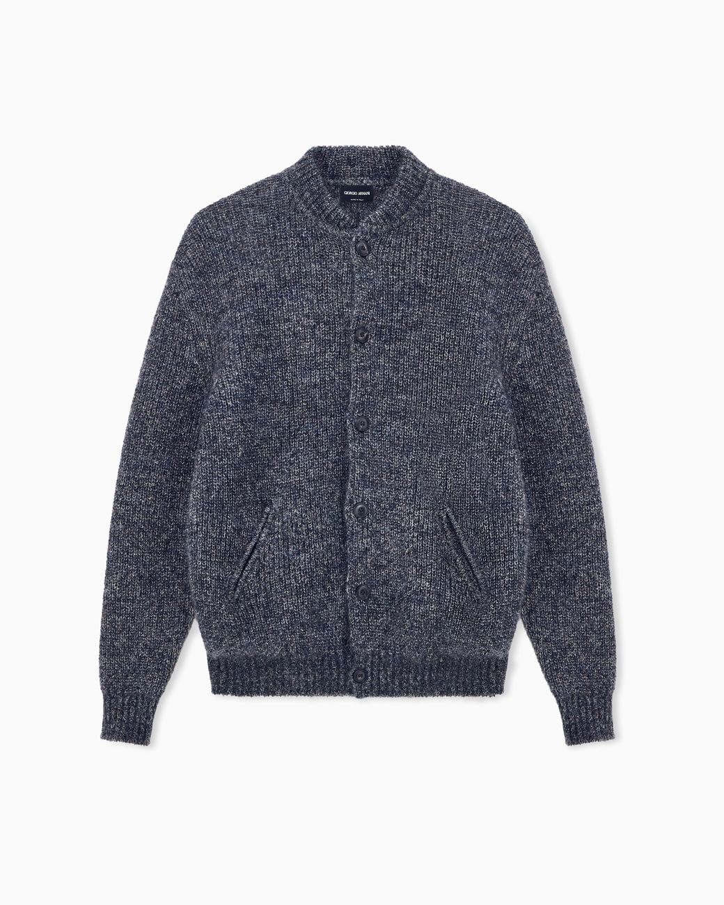 Giorgio Armani Blue Cardigan Regular Fit Mohair Wool for men