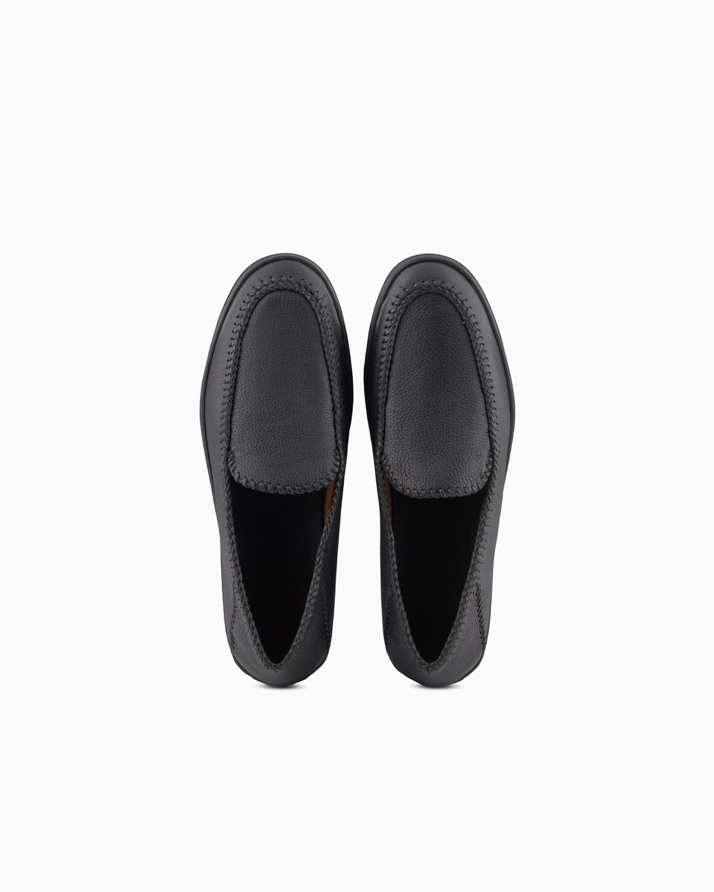 Giorgio Armani White Galleria 3 Deerskin Slip-Ons With Threading for men