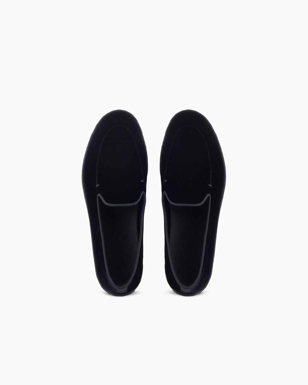 Giorgio Armani White Velvet Slip On Shoes With A Flexible Rubber Sole for men