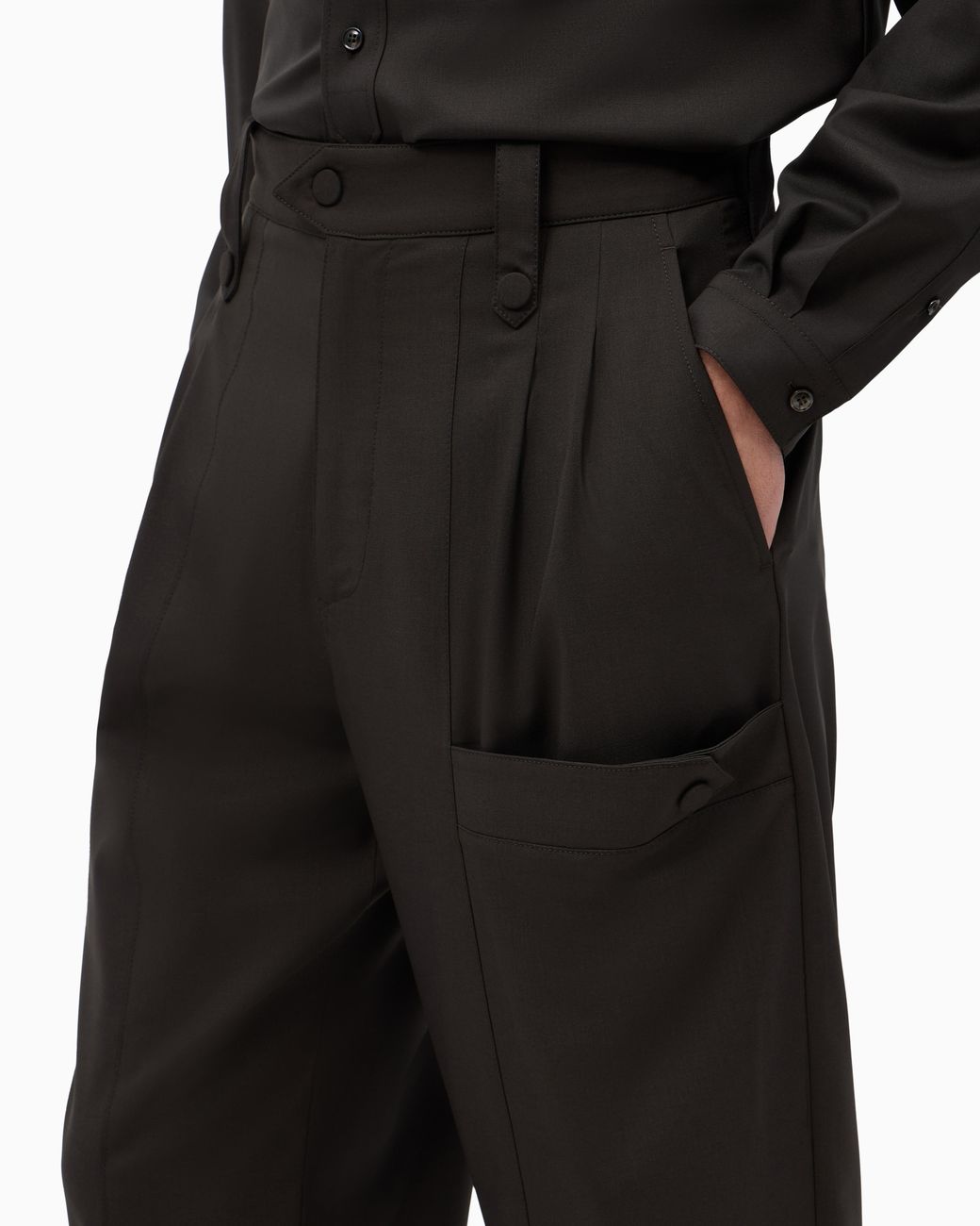 Giorgio Armani Black Pleated Trousers for men