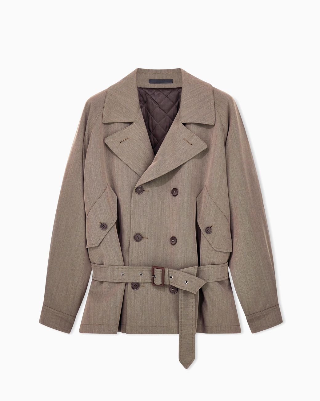 Giorgio Armani Brown Oversized-Fit Caban Coat for men