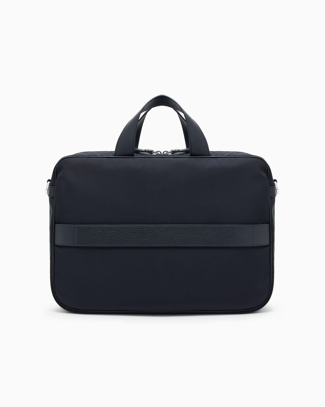 Giorgio Armani Blue Pebbled-Leather And Nylon Briefcase for men