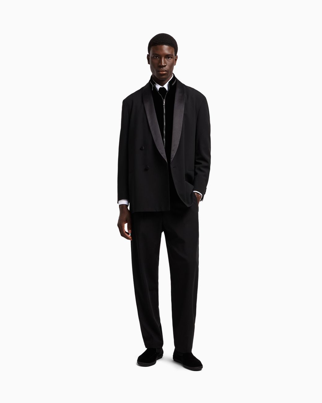 Giorgio Armani Black Zip-Up Gilet for men