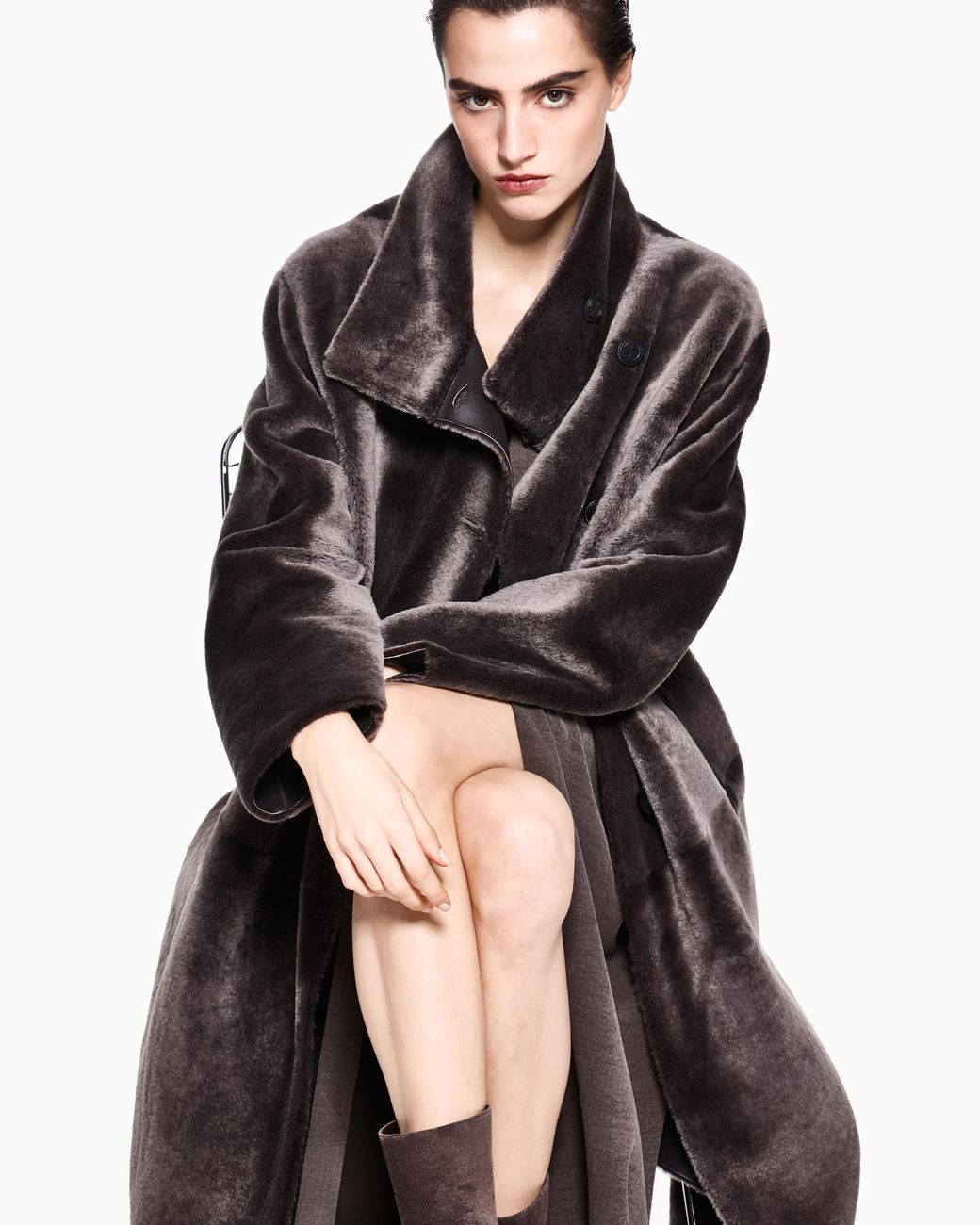 Giorgio Armani Purple Coat Reversible Regular Fit