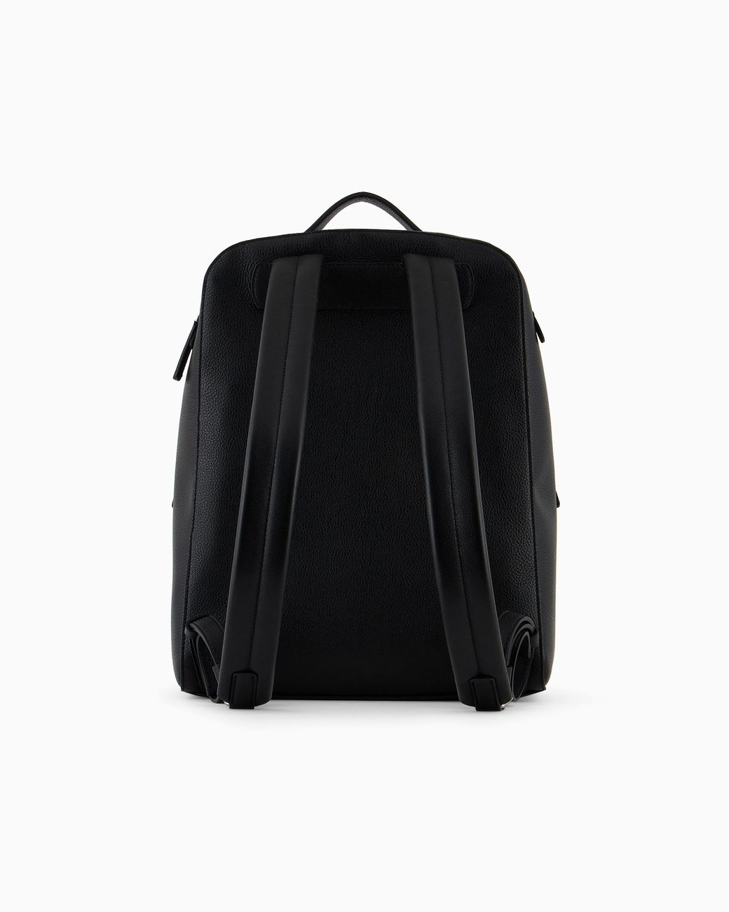 Giorgio Armani Black Round Leather Backpack for men