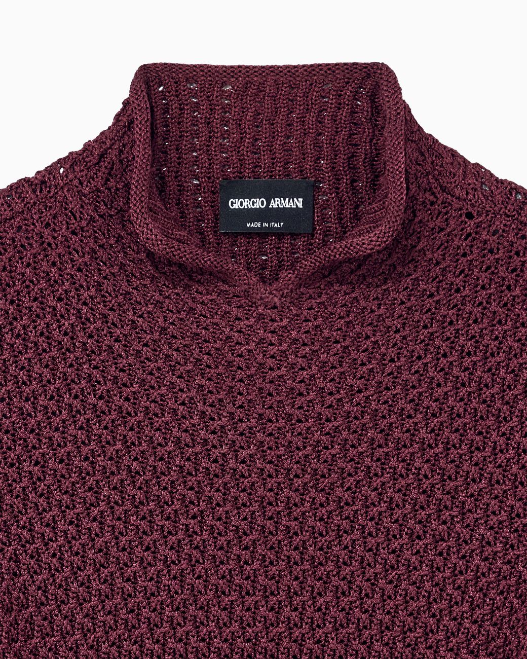 Giorgio Armani Purple Slim Fit Short Sleeve Viscose Sweater With Honeycomb Effect