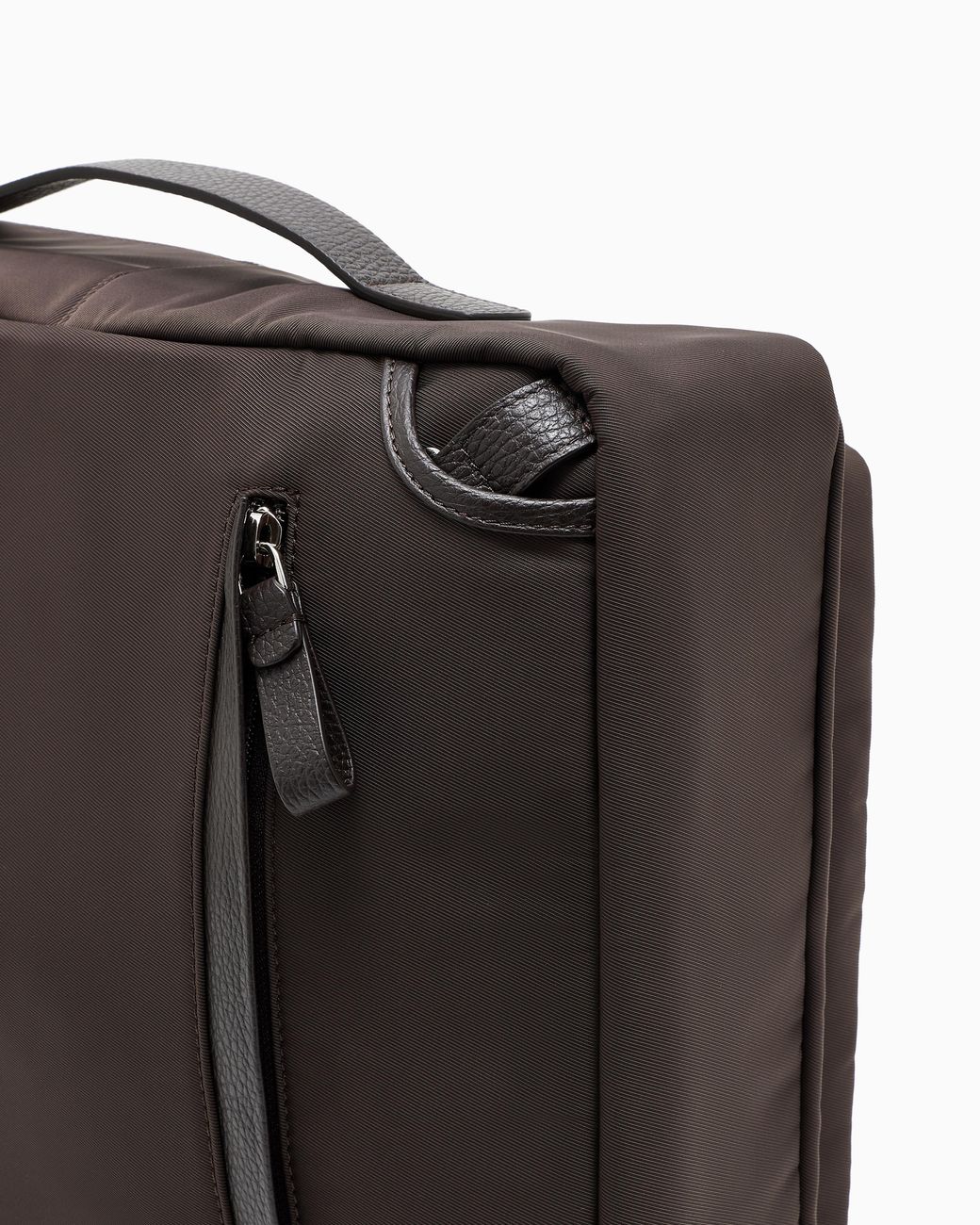 Giorgio Armani Gray Nylon And Pebbled-Leather Backpack for men