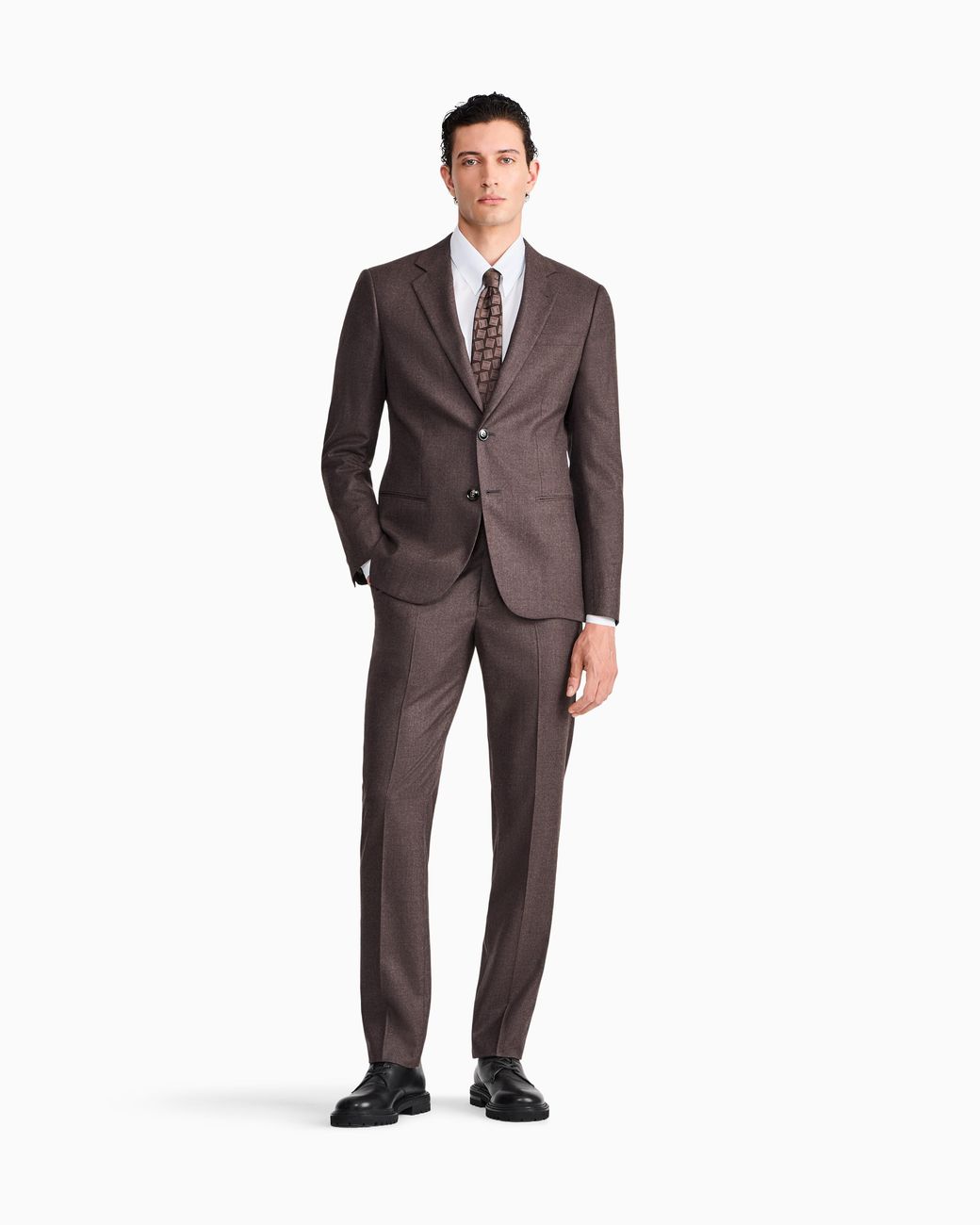 Giorgio Armani Brown Slim-Fit Suit Soho for men