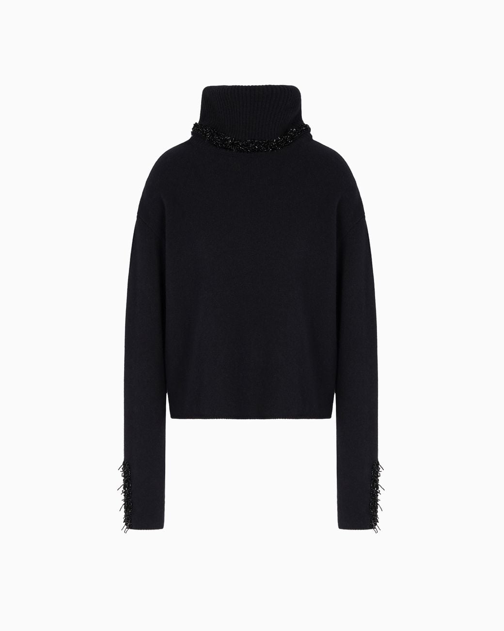 Giorgio Armani Black Mock-Neck Jumper