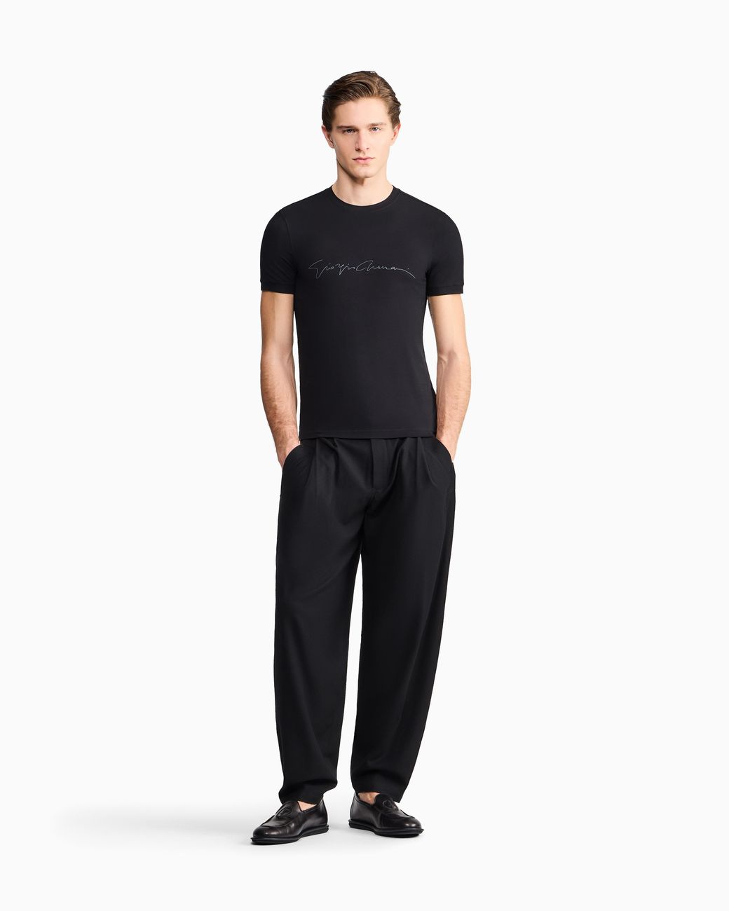 Giorgio Armani Black Stretch T-Shirt for men