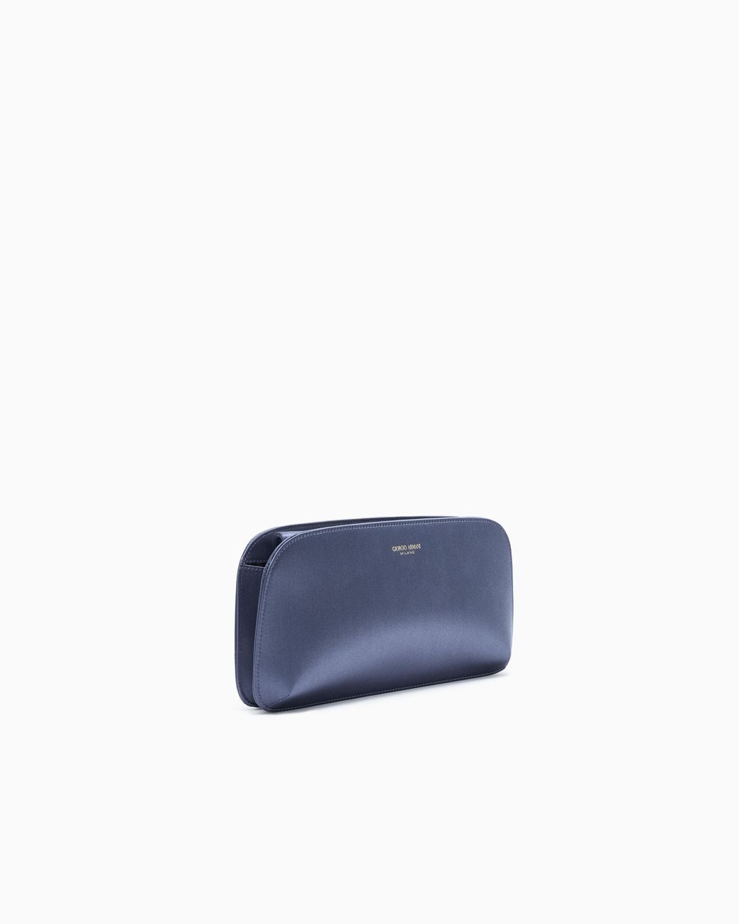 Giorgio Armani Blue Satin Horizontal La Prima Clutch Bag