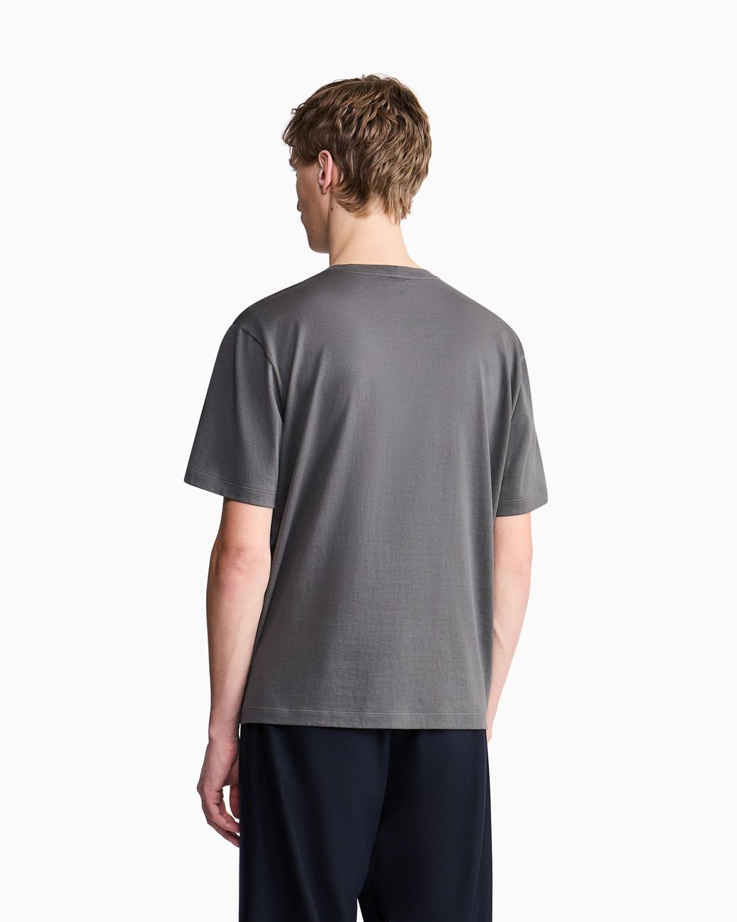 Giorgio Armani Gray T Shirt Cotton Jersey Regular Fit for men